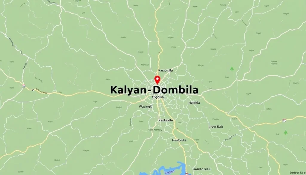 Image of a map showing the location of Kalyan-Dombivli and its connectivity