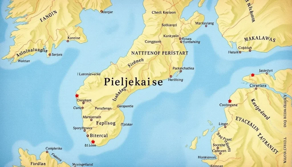 Image of a map showing the location of Pieljekaise National Park