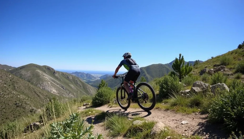 Image of a mountain biker on a trail in Pocatello