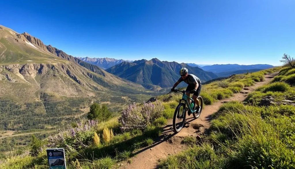 Image of a mountain biker riding on a scenic trail in Buena Vista, Colorado