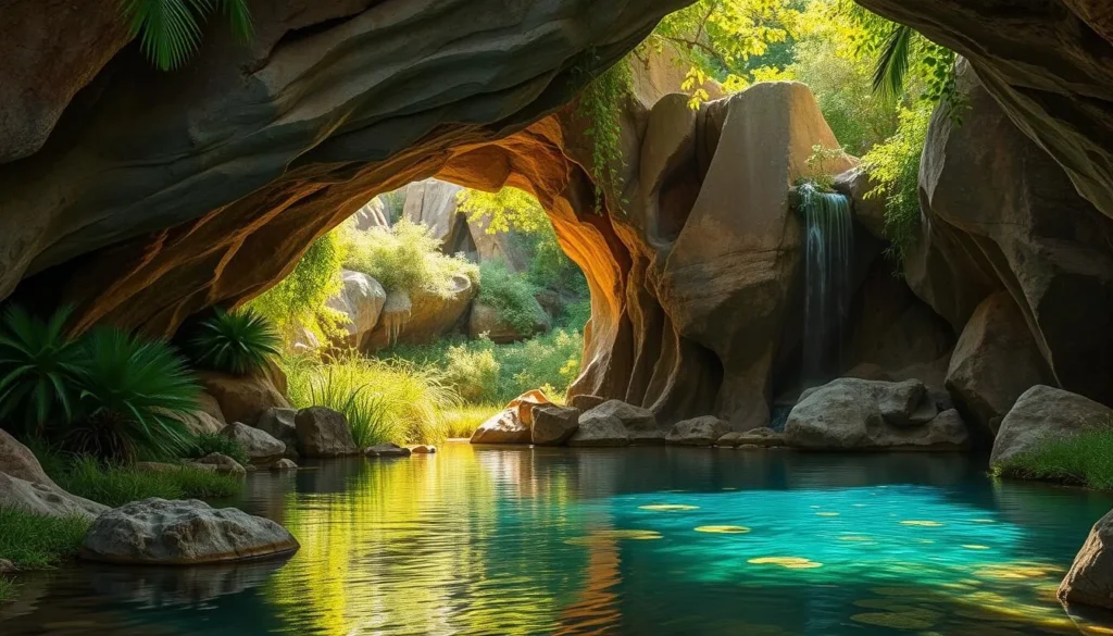 Image of a natural spring or cave within Al Ahsa Oasis