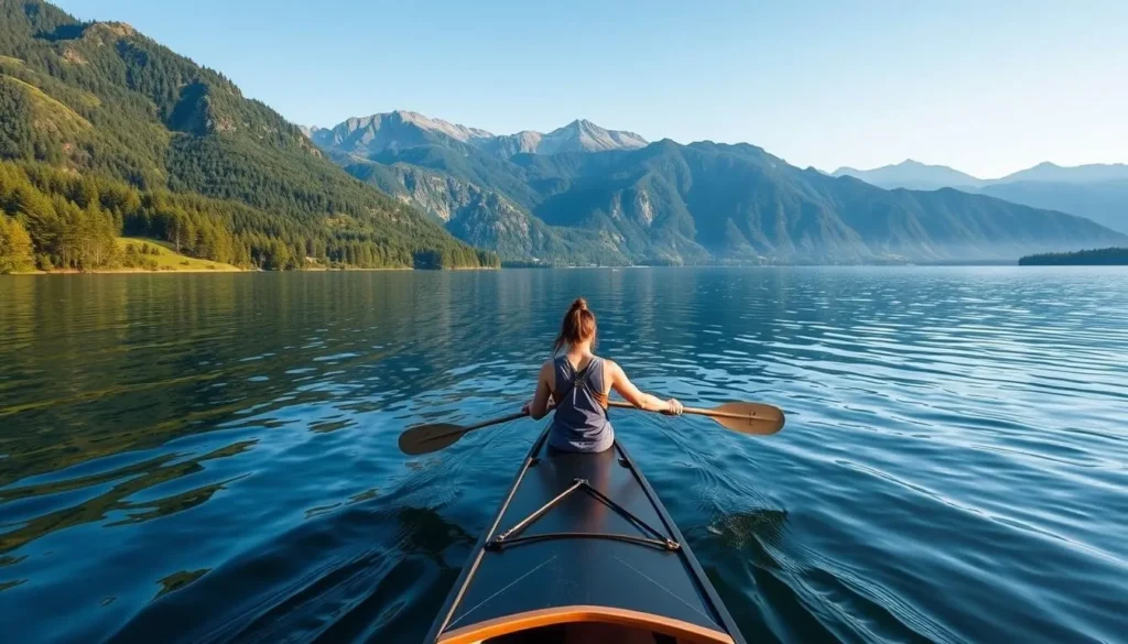 Image of a person canoeing on Lake Femunden
