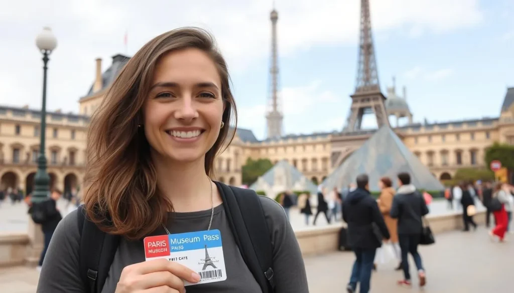 Image of a person holding a Paris Museum Pass