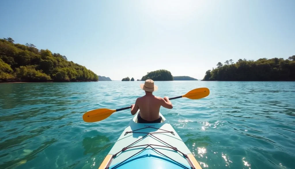 Image of a person kayaking in the Åland Islands
