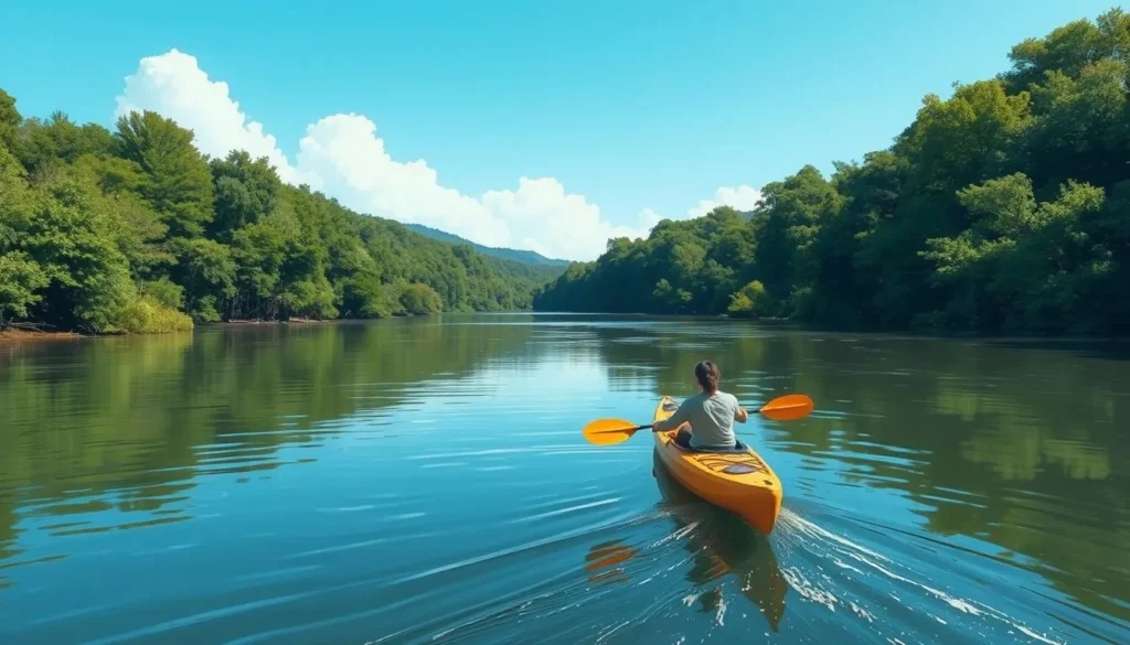 Image of a person kayaking on the Root River