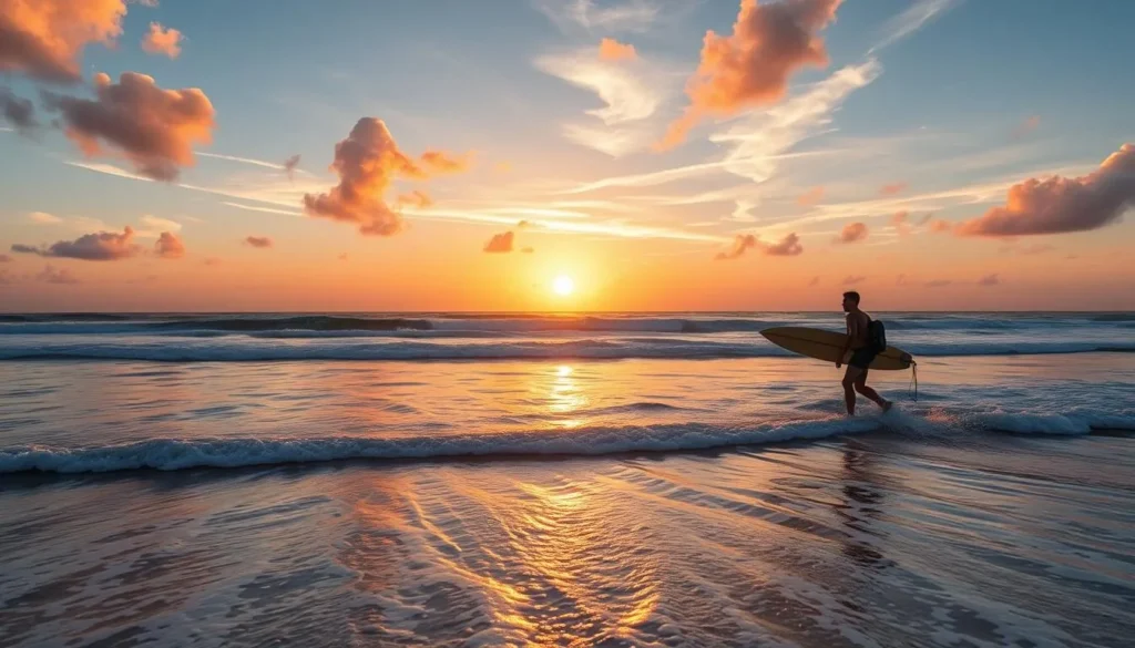 Image of a person learning to surf in Mancora