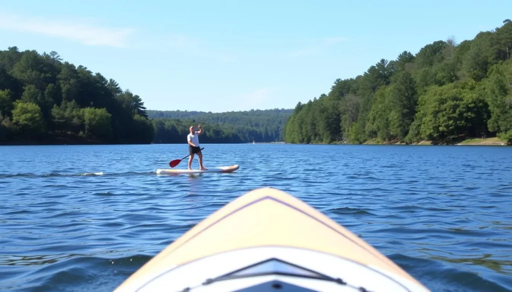 Image of a person paddleboarding on Lake Lanier
