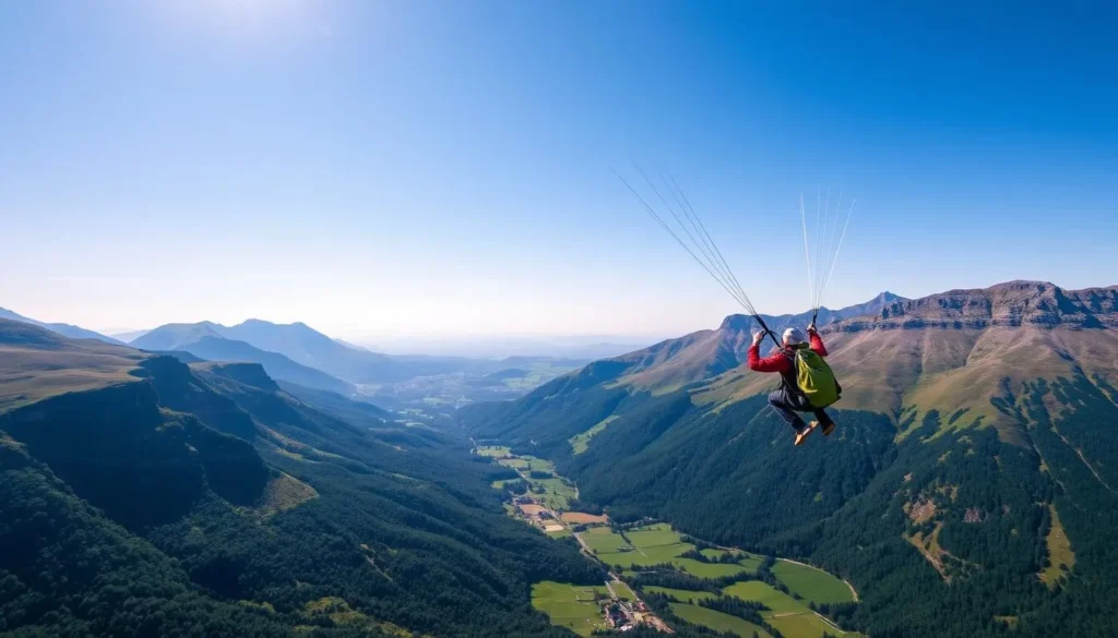Image of a person paragliding in Snowdonia