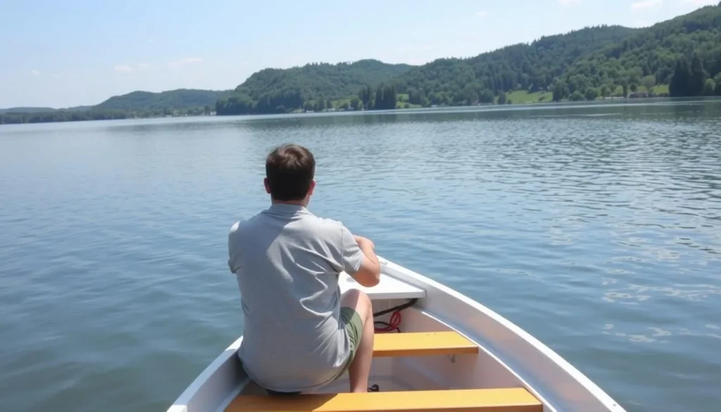 Image of a person renting a boat at Brněnská přehrada
