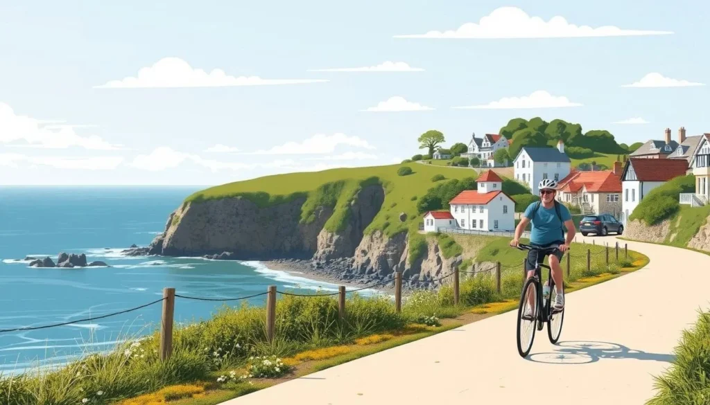 Image of a person riding a bicycle in Stavern