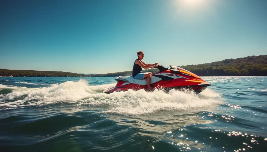 Image of a person riding a jet ski on Lake Lanier