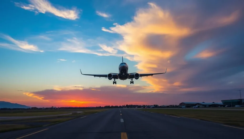 Image of a plane landing at Talara Airport