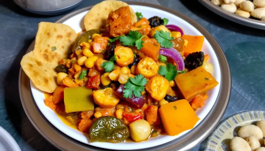 Image of a plate of Girmit, a popular street food in Hubli-Dharwad