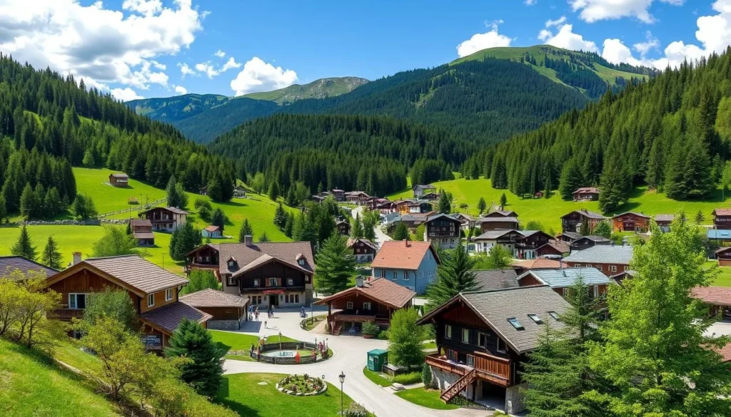 Image of a quaint mountain town in Krkonose National Park