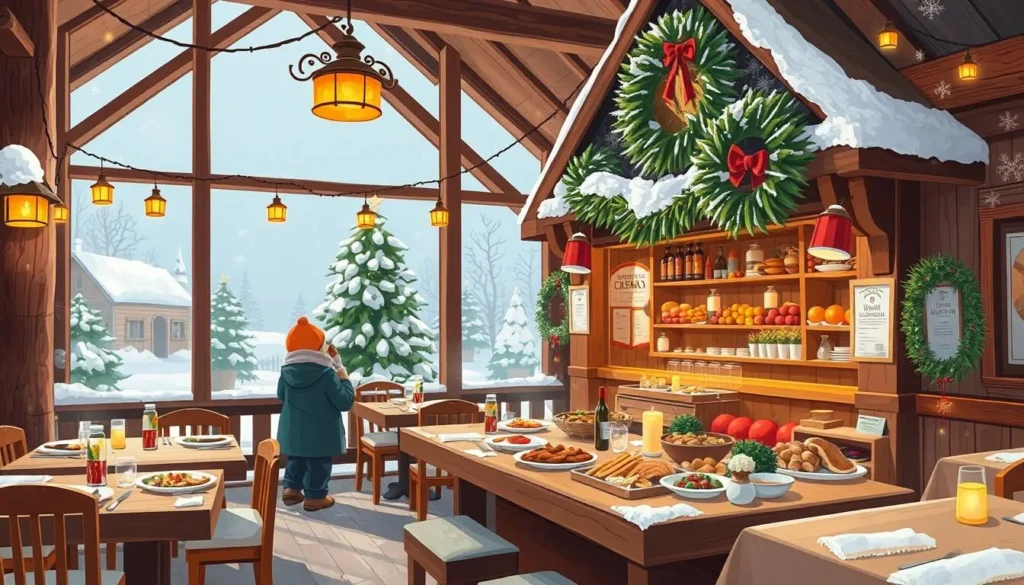 Image of a restaurant in Santa Claus Village serving local Finnish dishes
