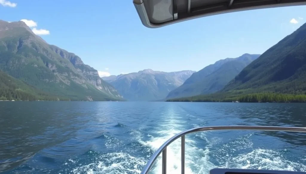 Image of a scenic boat cruise on Upper Waterton Lake