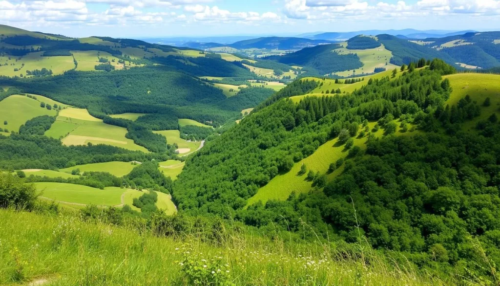 Image of a scenic landscape in the Vysočina region