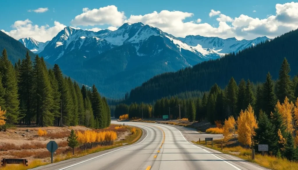 Image of a scenic road trip from Red Deer to Banff National Park