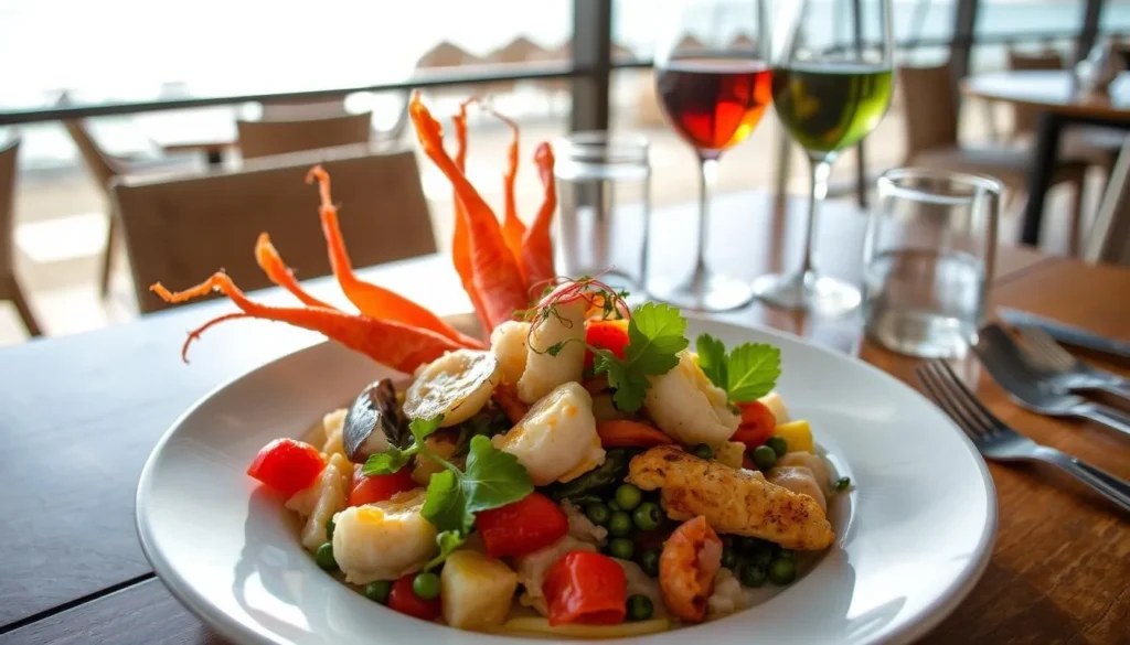 Image of a seafood dish at a restaurant in Punta del Diablo