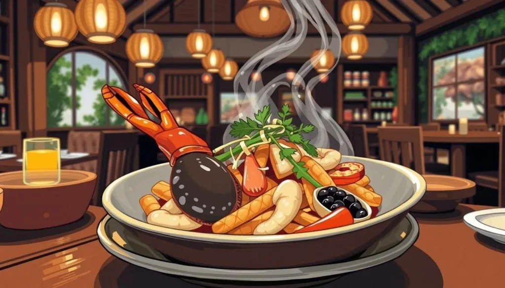 Image of a seafood dish served in a traditional archipelago restaurant