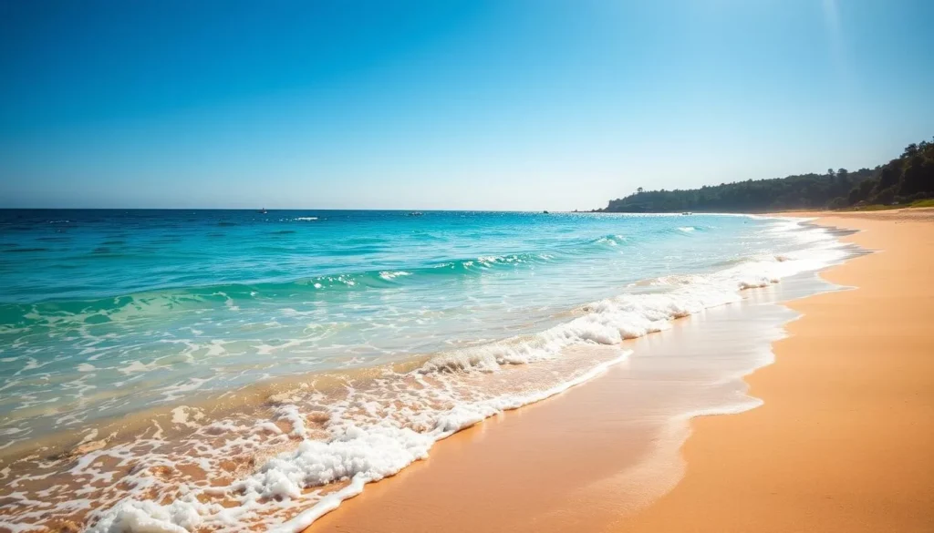 Image of a serene beach in Choroní with crystal-clear waters and golden sands