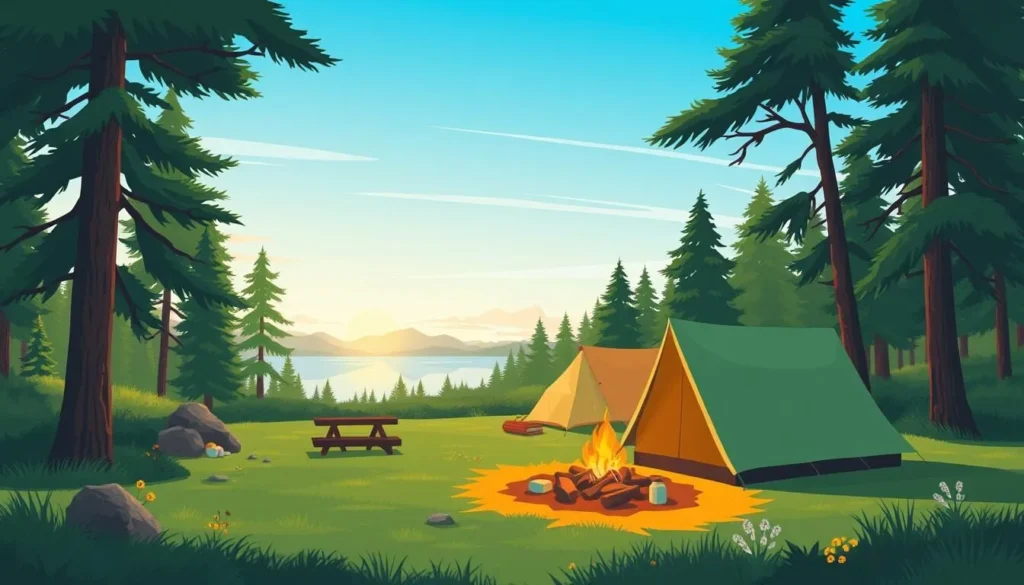 Image of a serene camping site in Elk Island National Park