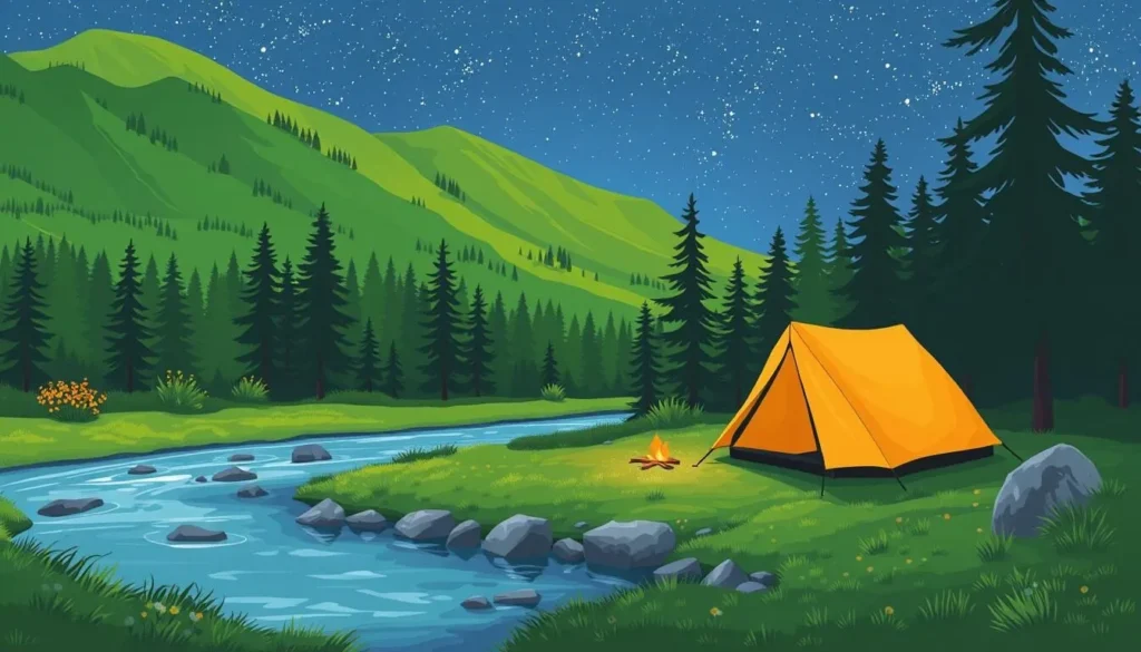Image of a serene camping site in Skuleskogen National Park