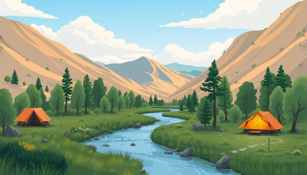 Image of a serene camping site near Bruneau Dunes