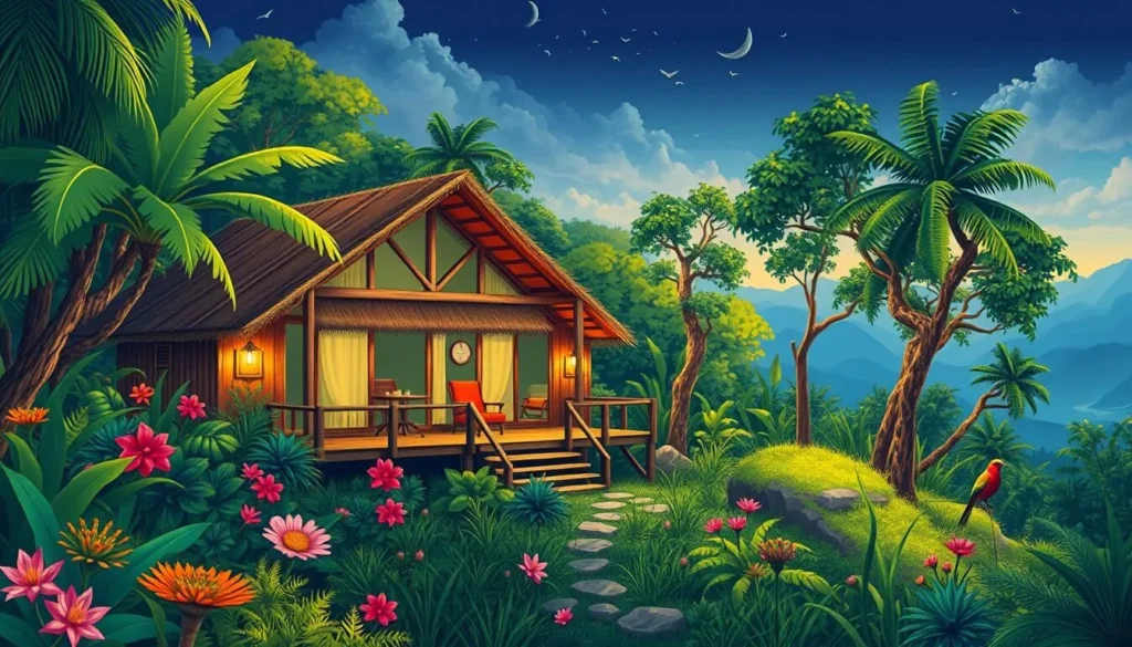 Image of a serene eco-lodge near Morrocoy National Park