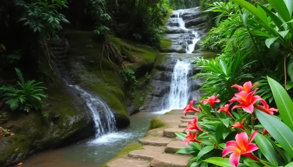 Image of a serene waterfall trail in Brasilia