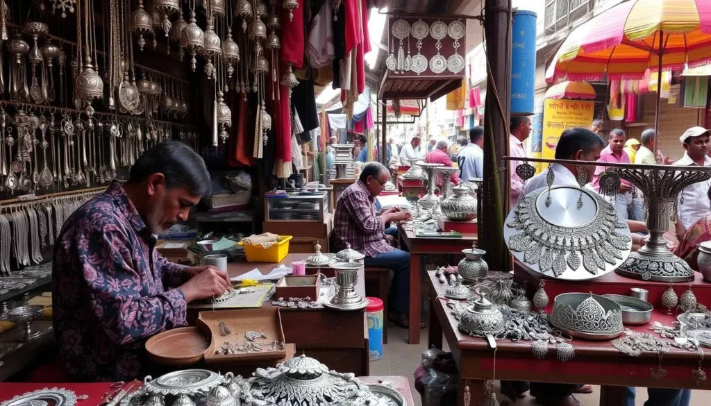 Image of a silver filigree workshop in Balubazar, Cuttack