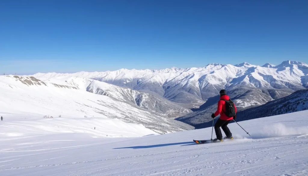Image of a skier in Lebanon's mountains