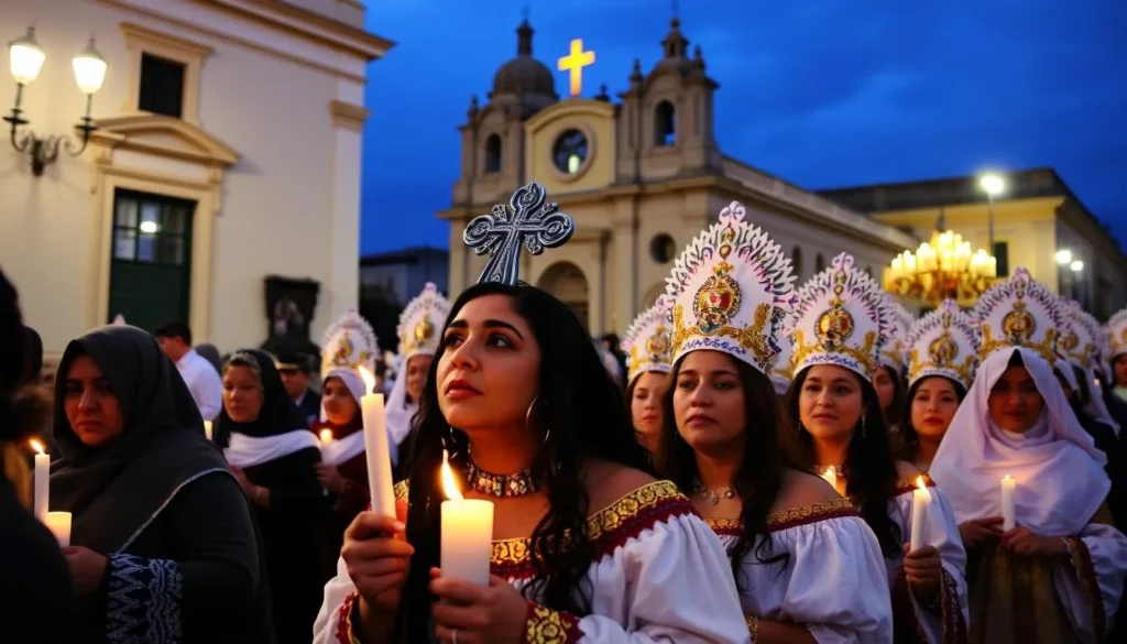 Image of a solemn procession in Popayán during Holy Week