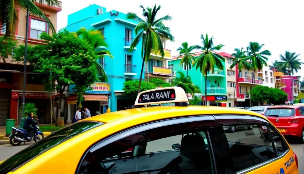 Image of a taxi or rental car in Mangaluru