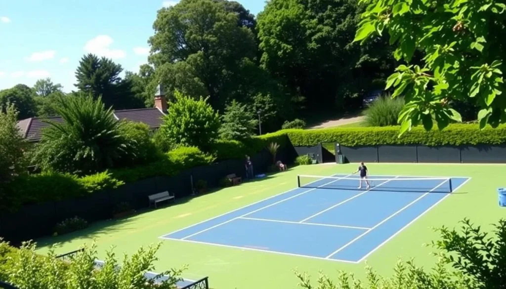 Image of a tennis court at Church House Gardens