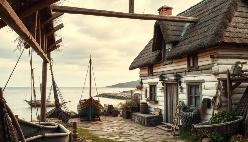 Image of a traditional 19th-century fisherman's home