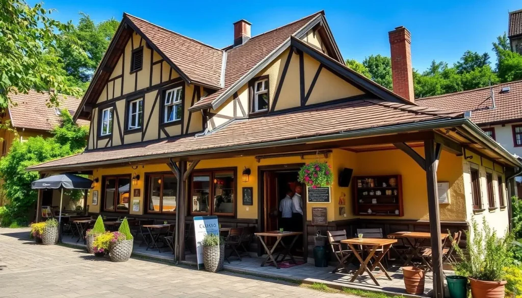 Image of a traditional Czech restaurant in Karlstejn