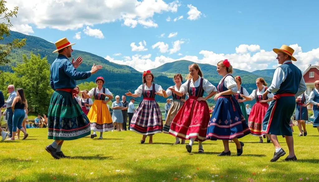 Image of a traditional Dalarna folk dance performance