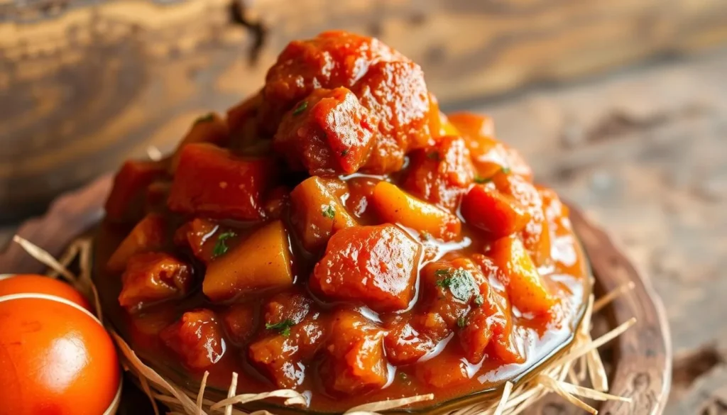 Image of a traditional Easter dish in French Guiana, such as bouillon d'awara