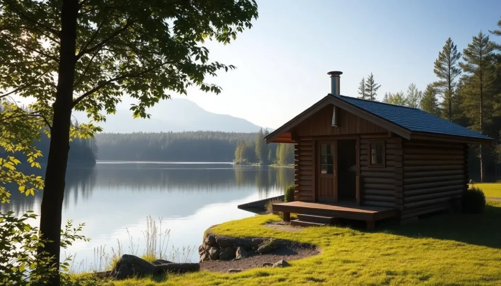 Image of a traditional Finnish sauna by Lake Pielinen