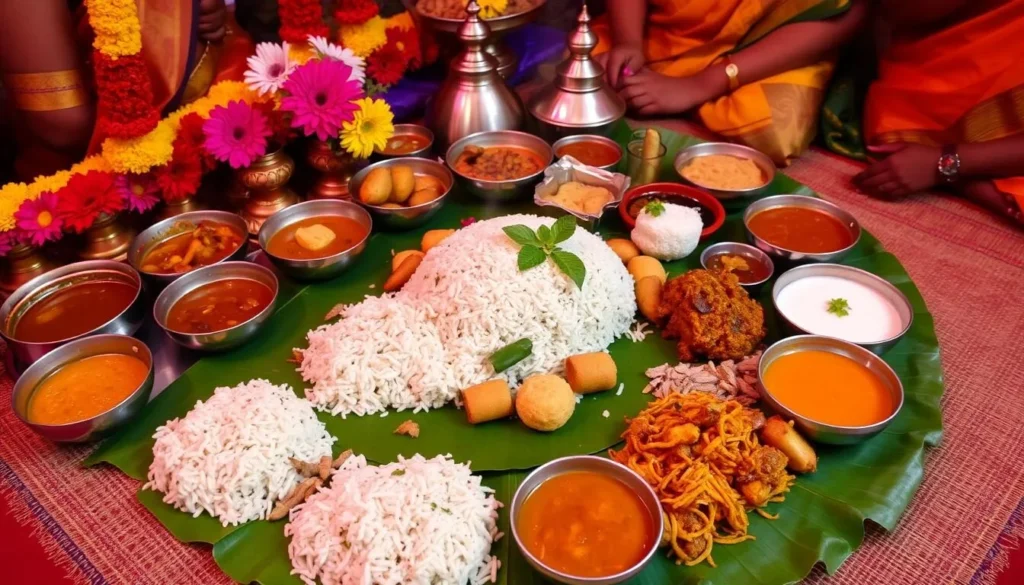 Image of a traditional Kerala sadya feast