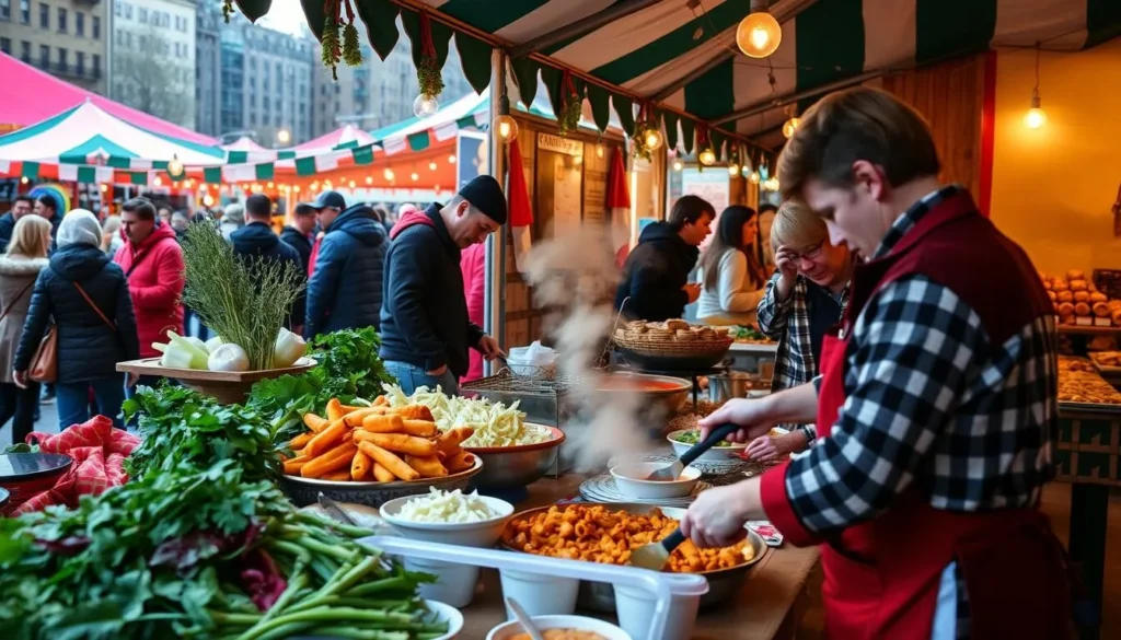 Image of a traditional Lithuanian dish being prepared at a food festival in Kaunas