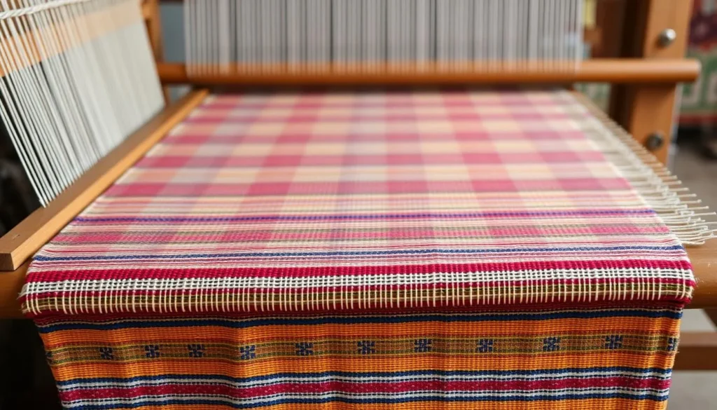 Image of a traditional Solapur Chadar being woven on a loom