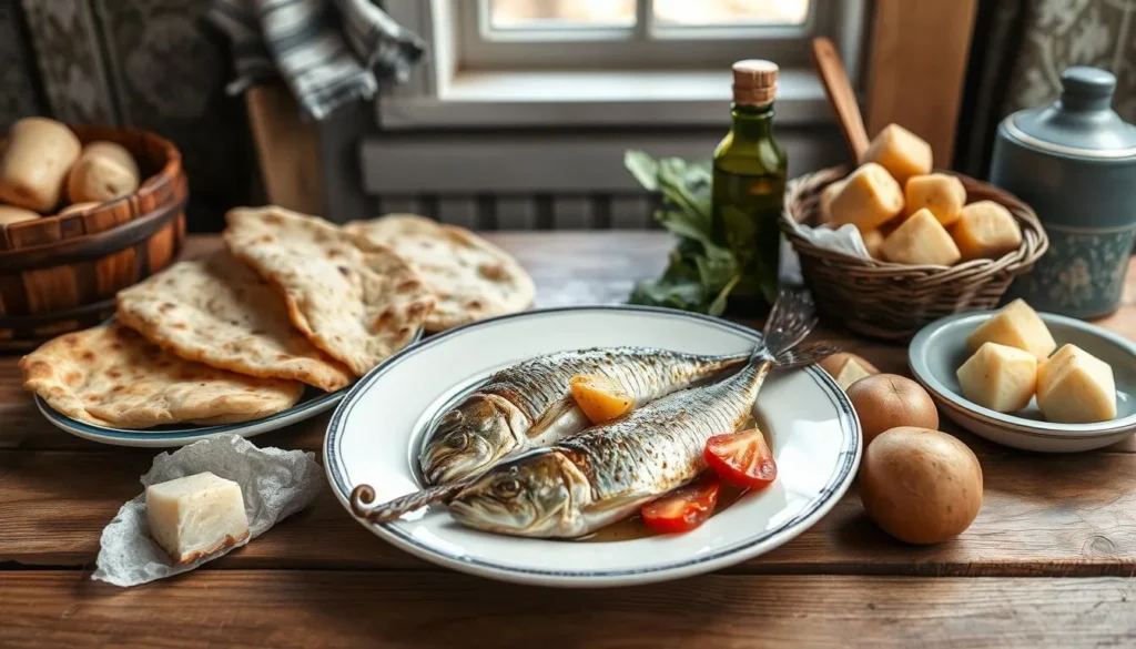 Image of a traditional Swedish surströmming meal