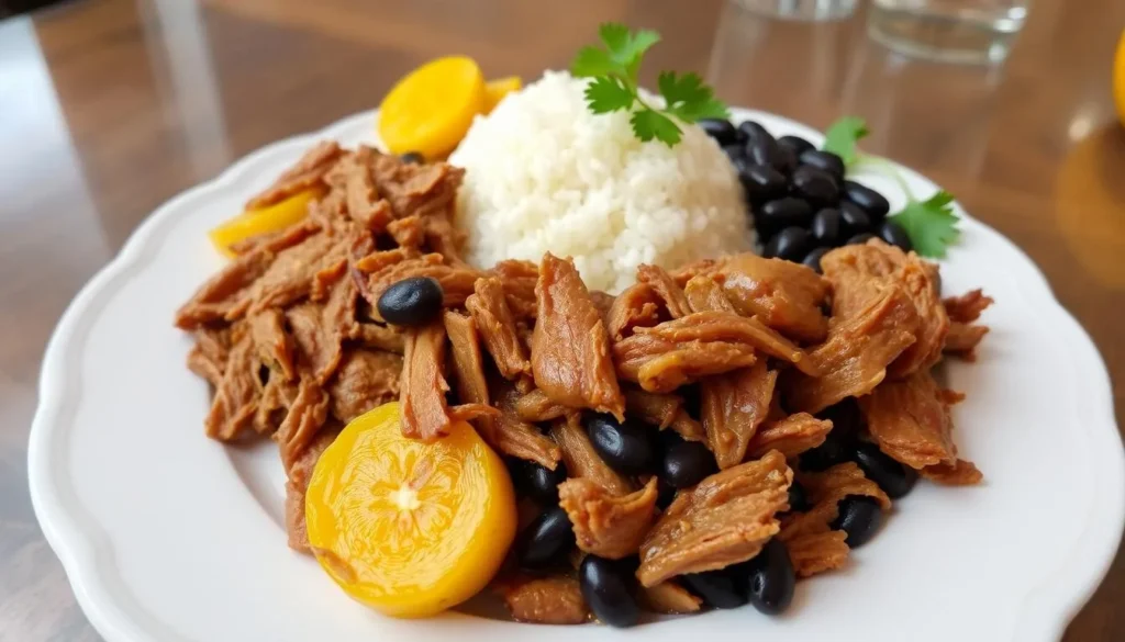 Image of a traditional Venezuelan dish like "Pabellón Criollo"