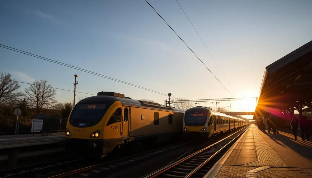 Image of a train arriving at Bayeux station