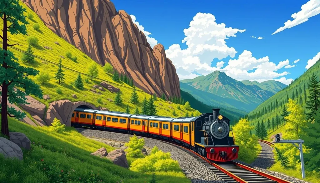 Image of a train passing through Morant's Curve