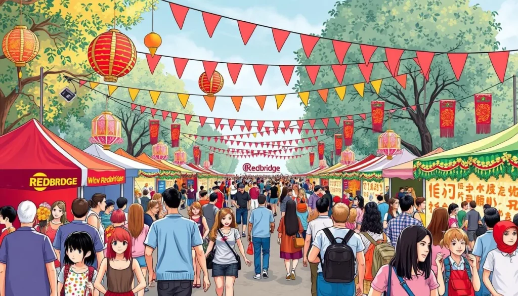 Image of a vibrant Redbridge festival with diverse crowds