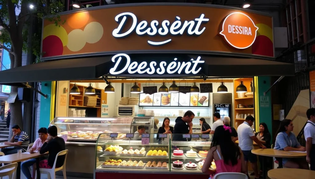 Image of a vibrant dessert café in Asa Norte, Brasilia