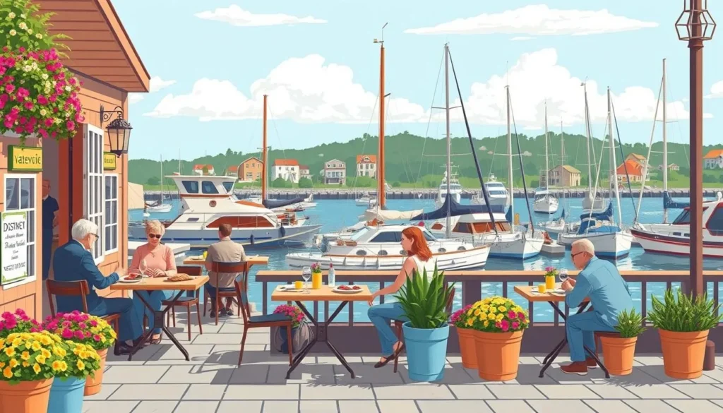 Image of a waterfront restaurant in Västervik serving fresh seafood